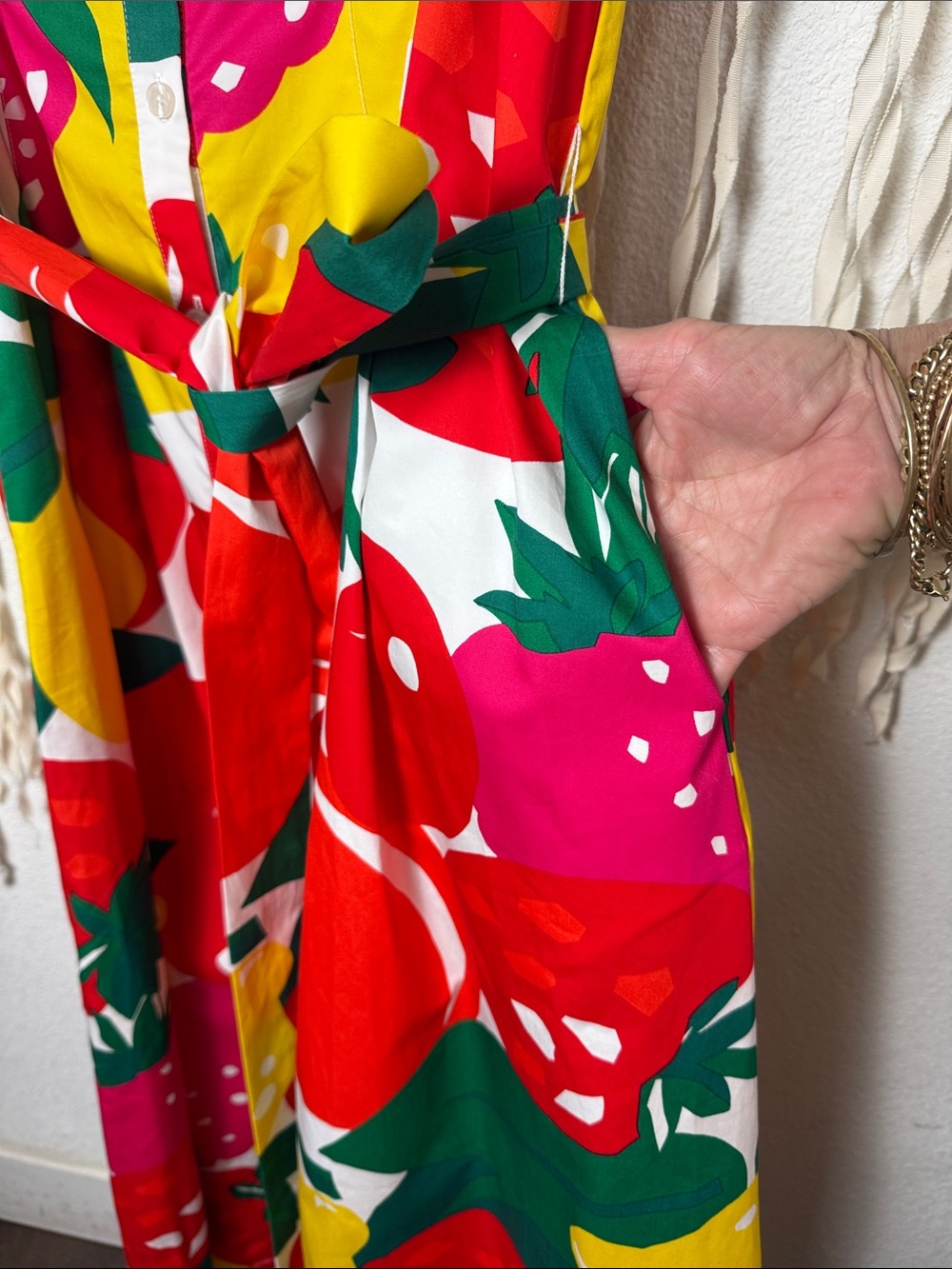 Boden NWT Rachel Cotton Midi Shirtdress in "Summer Fruits" Print Size 10R - Picture 4 of 11